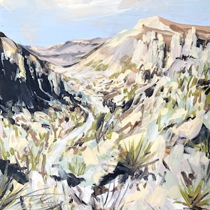 desert mountain southwestern landscape cactus cacti art print reproduction