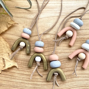 Rearview mirror tassel charm accessory handmade clay bead car accessory