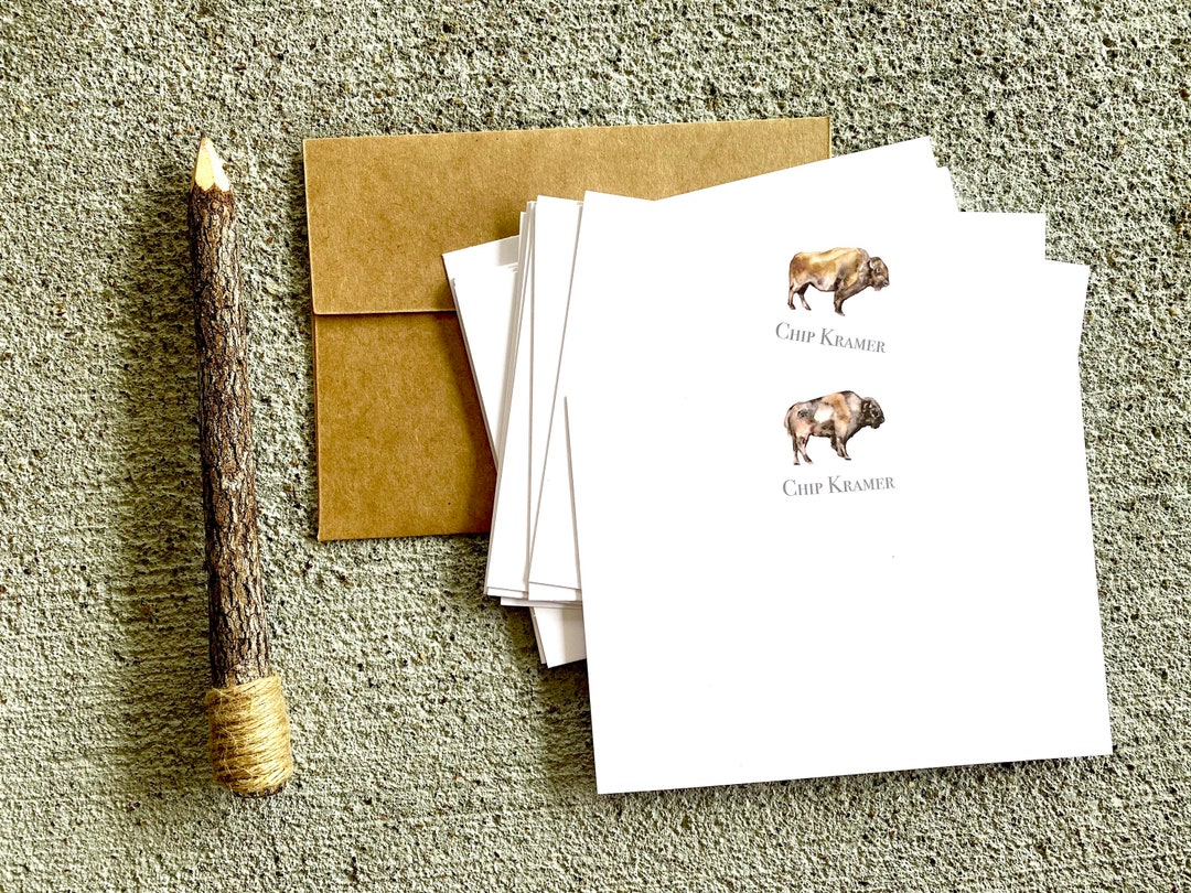 Personalized Stationary for Men Custom Watercolor Buffalo Stationary ...