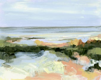 beach art gulf coast galveston sand dunes abstract painting art print reproduction