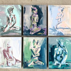 Large figurative canvas art print reproduction nude abstract figure painting image 2