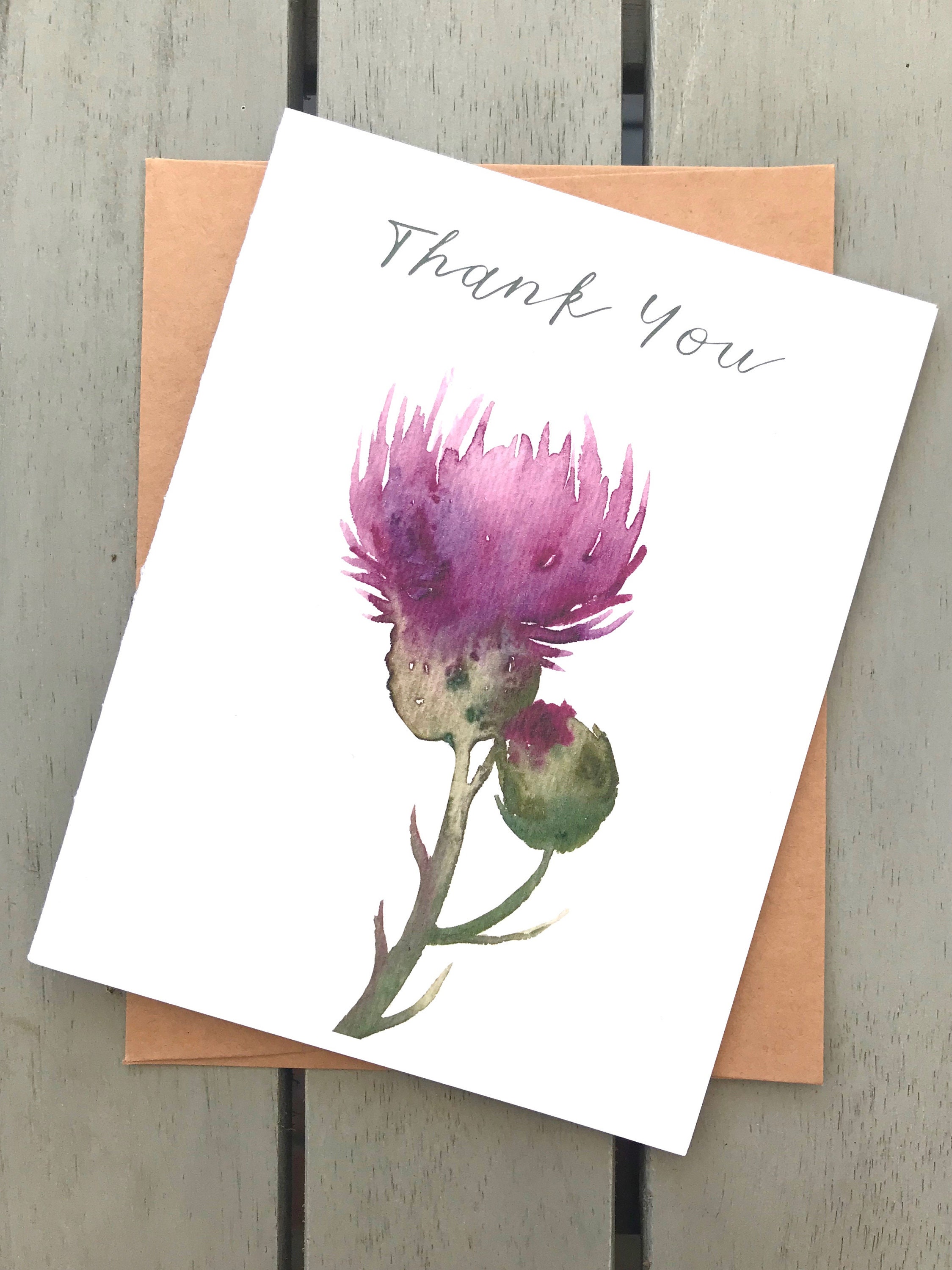 Set of 8 Wildflower Folded Thank You Notecards - Etsy
