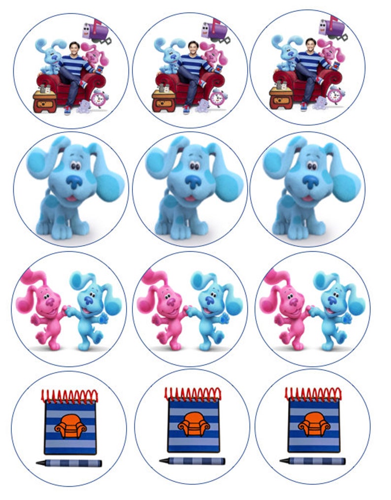 Set of 12 Blues Clues Kids Party Edible Paper Cake Cupcake | Etsy
