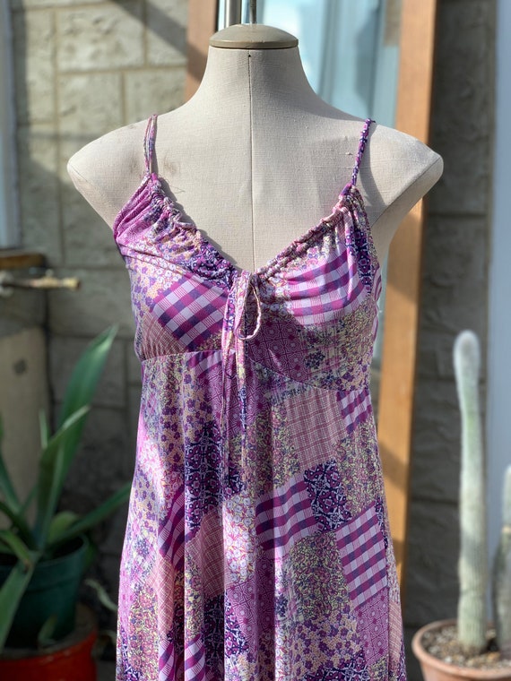 70’s Patchwork Summer Dress / Bohemian Maxi Dress