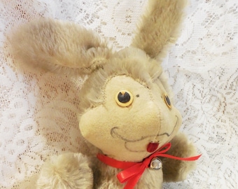 Very Rare and Creepy Wool Felt and Mohair Novelty Bunny Rabbit, Homer the Hideously Homely Bunny, Pin Hole in Ear, Any Clues??