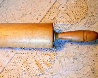 Vintage Thorpe, Large, Heavy Maple Rolling Pin, 22&quot; Commercial Length, NICE Wood Construction, Turned Handles, Branded Logo