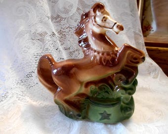 Vintage Prancing Circus Horse Pocket Planter Pot, Figural Vase, Excellent Condition
