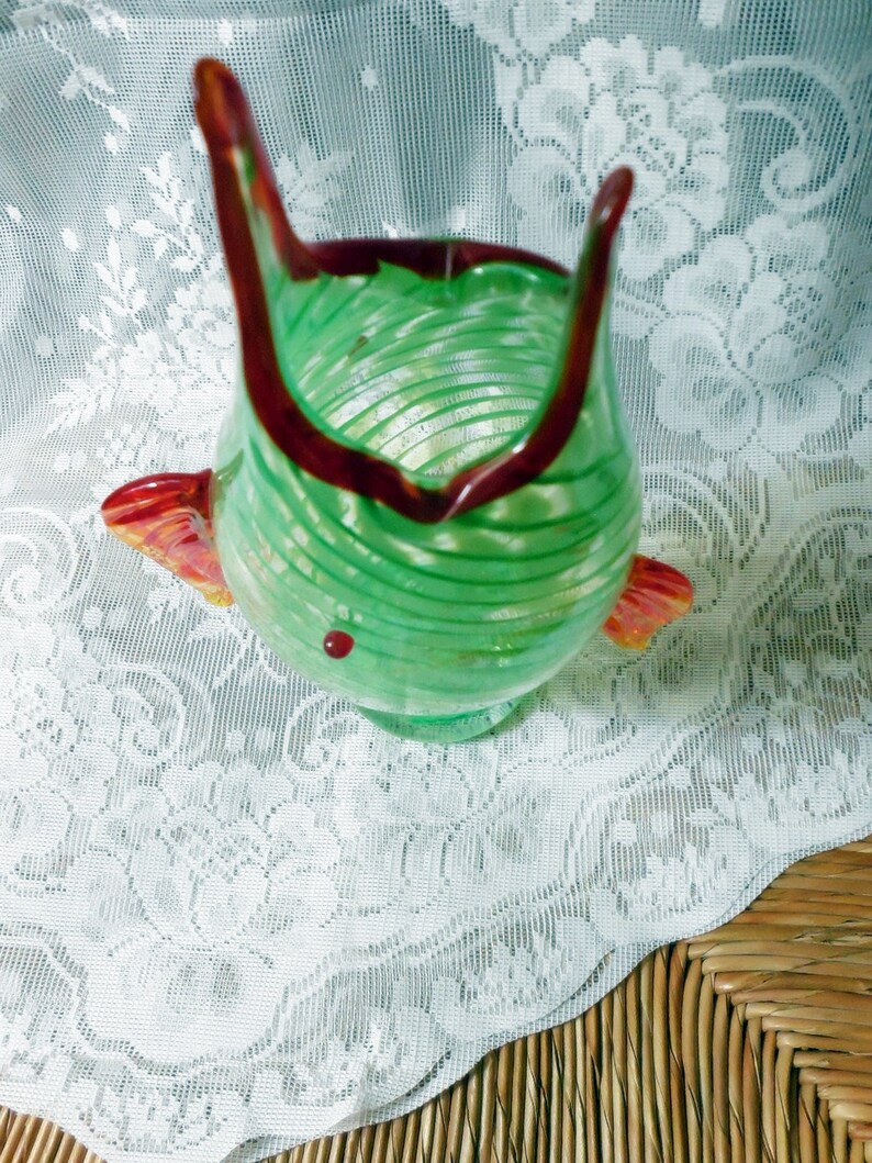 Whimsical Vintage Murano Glass Fish Vase or Bottle Fanciful Etsy