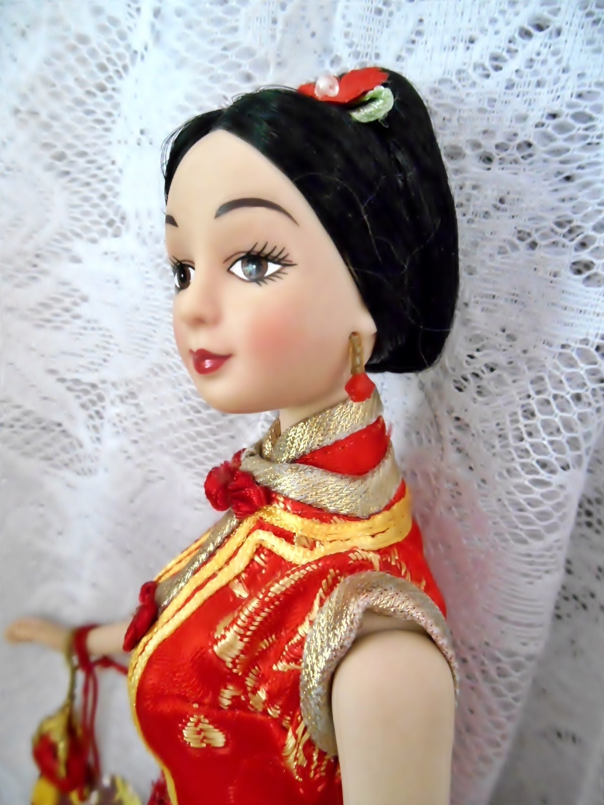 RARE Vintage Asian Porcelain Barbie Style Doll, Japanese, Chinese