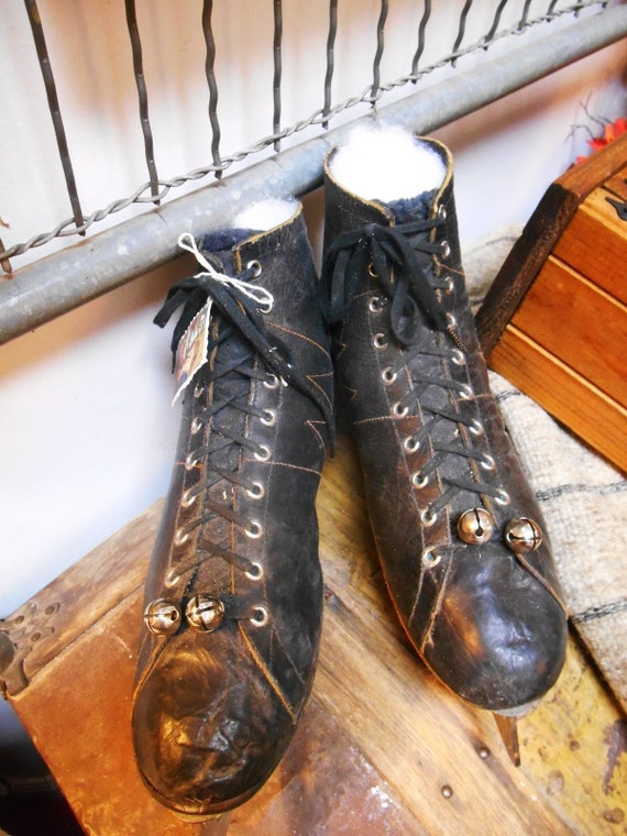 Very Vintage Pair of 1920's Men's Leather Ice Skates Etsy