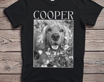 Personalized Pet Photo Shirt Custom Vintage Style Picture Pet Shirt Dog Lover Gift Cat Remembrance Gift or Pet Loss Gift