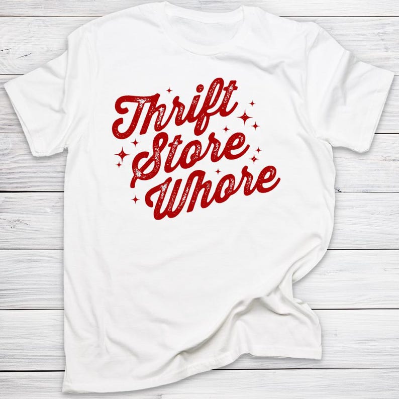 Kringloopwinkel hoer shirt grappig koopjesjager T-shirt vintage Thrifting humor Tee sarcastisch cadeau voor wederverkoper en Thrift Queen afbeelding 3