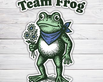 Team Frog Activist Sticker, Portland Protest Anti-ICE Anti-Fascism Vinyl Decal for Environmental & Social Justice Lovers