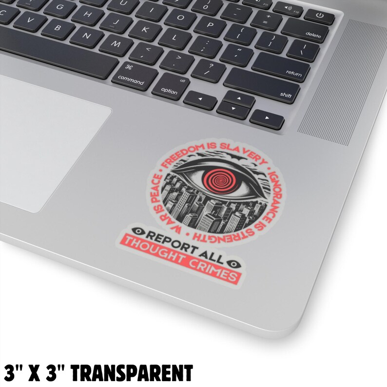 Report All Thought Crimes Sticker Anti-Authoritarian Vintage Dystopian Decal Orwell 1984 Anti-Fascist Political Propaganda Protest Sticker image 9