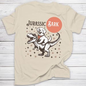 Jurassic Bark Dog T-Shirt Funny Vintage Dinosaur and Dog Lover Tee Retro Gift for Nerdy Science and Paleontology Lovers