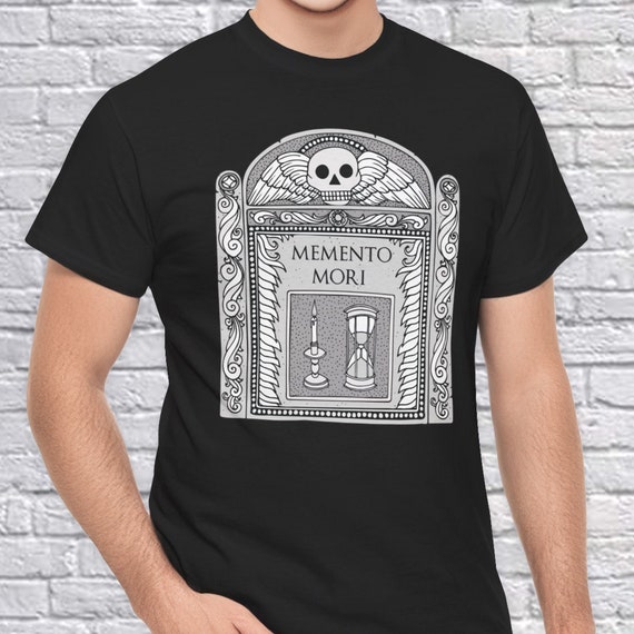 Memento Mori Tombstone Skull Shirt - Halloween Grave Stone T-Shirt - Gothic Aesthetic Tee