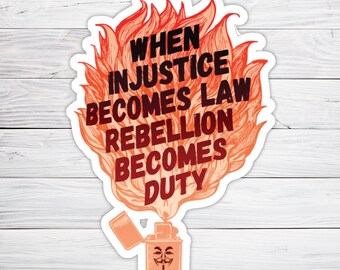 Revolution Sticker Anti-Establishment Political Rebellion Decal Guy Fawkes Aesthetic Activist Justice & Freedom Quote Laptop Sticker