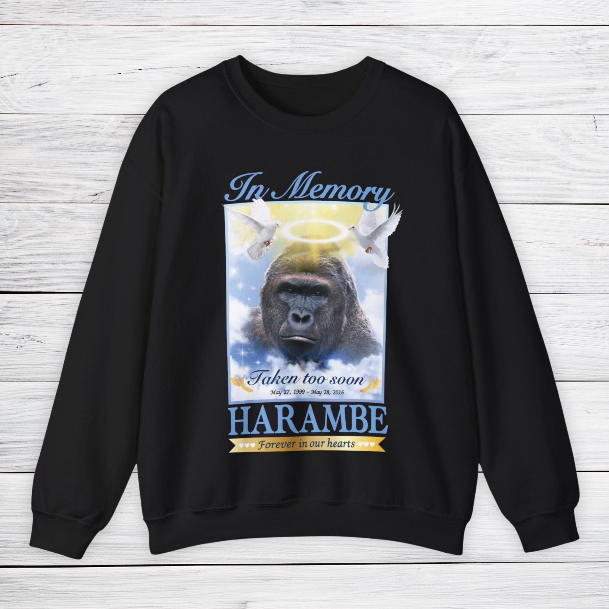 Harambe Memorial Sweater Funny Gorilla Meme Pop Culture Crewneck 