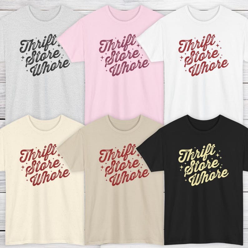 Kringloopwinkel hoer shirt grappig koopjesjager T-shirt vintage Thrifting humor Tee sarcastisch cadeau voor wederverkoper en Thrift Queen afbeelding 2