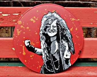 Pochoir Janis Joplin sur vinyle