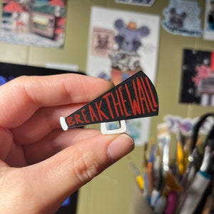 ATEEZ Hand-Painted Break the Wall Megaphone Pin image 2