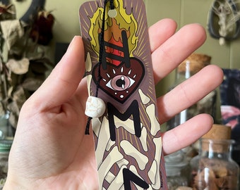 Original Hel Inspired Bookmark with Skull Bead