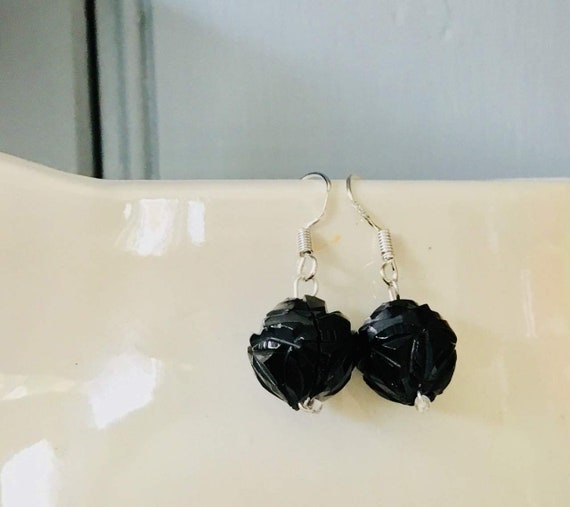 Black jet deals earrings