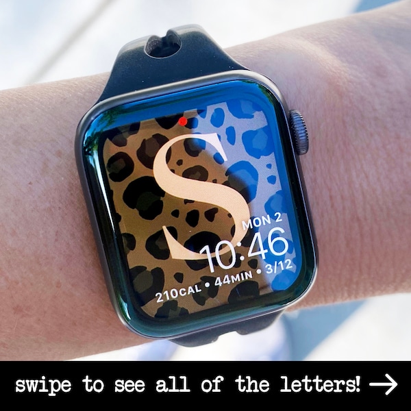 Apple Watch Face, Apple Watch Wallpaper, Monogram Leopard Watch Wallpaper, Apple Watch Accessories, watch wallpaper, Apple Watch Background