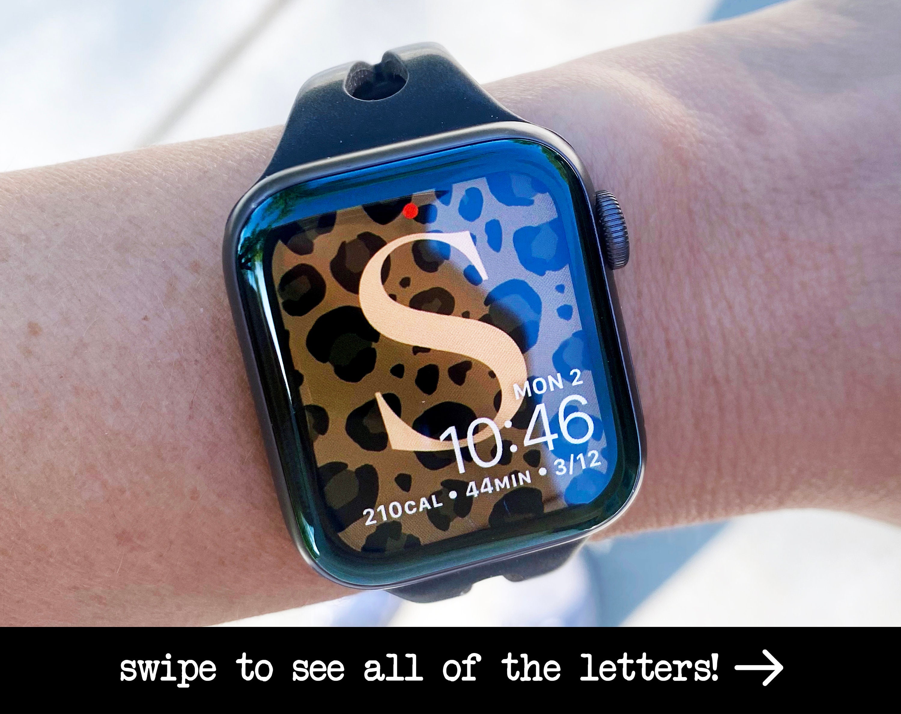Apple Watch Face Apple Watch Wallpaper Monogram Leopard Etsy Australia
