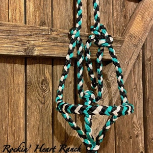 Hand Braided Round Nose Muletape Halter with Matching 8’ Lead Rope