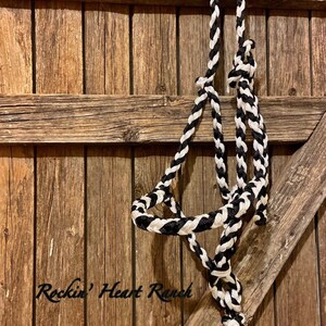 Hand Braided Round Nose Muletape Halter with Matching 8’ Lead Rope