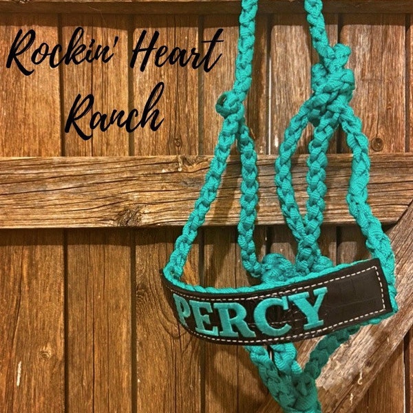 Custom Name Muletape Halter with Matching 8’ Lead Rope