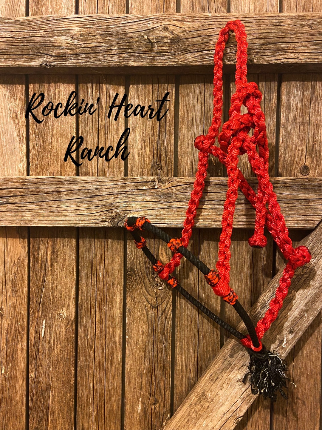 Red Lariat Rope Nose Muletape Halter With Matching 8 Lead Rope Etsy