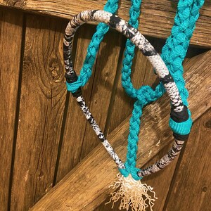 Turquoise With Snakeskin Lariat Rope Nose Muletape Halter With Matching ...