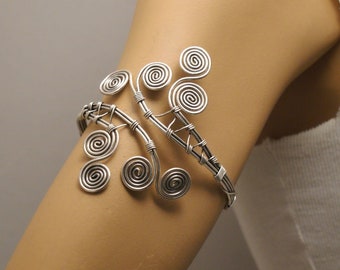 upper arm bracelet, upper arm cuff, upper arm band, upper arm bracelet silver, upper arm jewelry, upper arm cuff silver, arm band,