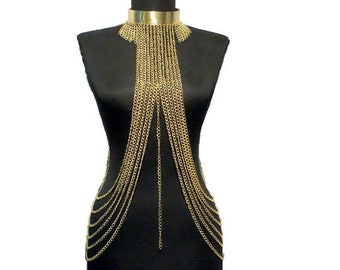 gold body chain / body chain necklace / body jewelry / body jewelry chain / body chain / sexy body chain