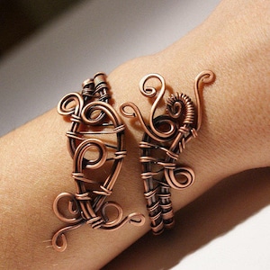 Copper Bracelet Women, Copper Cuff Bracelet, Wire Wrapped Bracelet, Copper Wire Jewelry, Copper Jewelry, Anniversary Gifts For Women