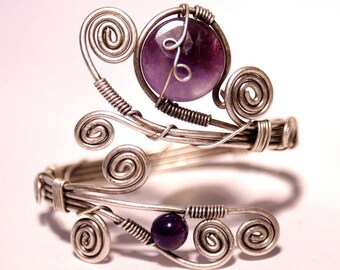 Amethyst Bracelet Silver, Amethyst Bracelet, Genuine Amethyst Bracelet, Silver Amethyst Bracelet, Amethyst Bangle, Amethyst Jewelry