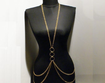 Body chain necklace / gold body chain / body jewelry / body jewelry chain / body chain / sexy body chain