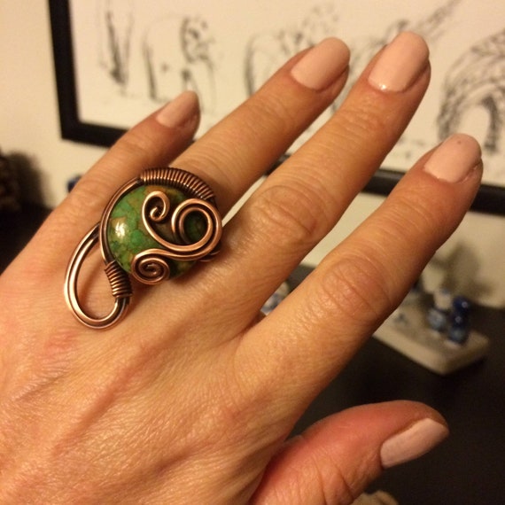 Anillo de cobre dedo verde sale
