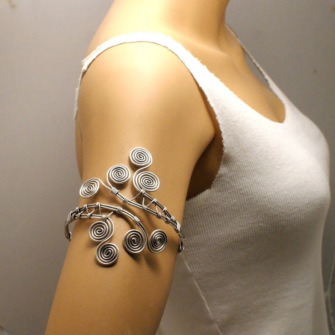 Upper Arm Band Upper Arm Bracelet Silver Arm Bracelet Upper Etsy