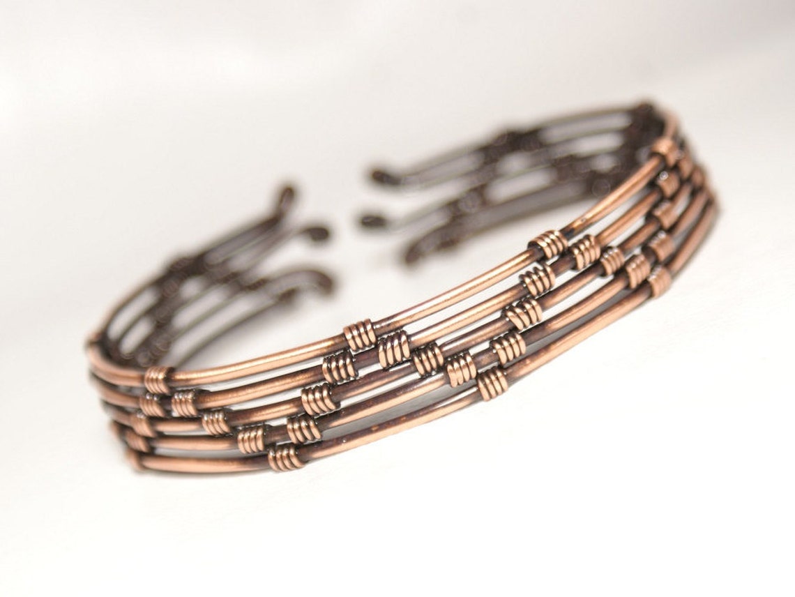 Copper Mens Bracelet Copper Bracelet Men Copper Cuff Etsy