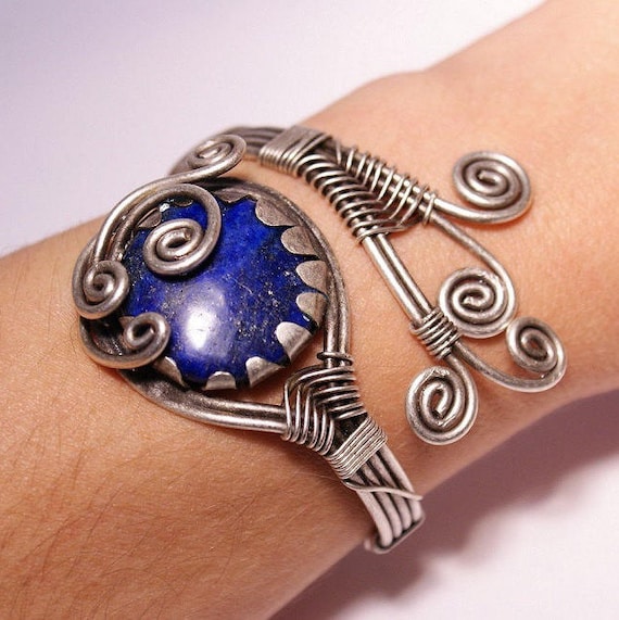 Lapis Lazuli Bracelet Lapis Cuff Bracelet Lapis Bracelet Wire