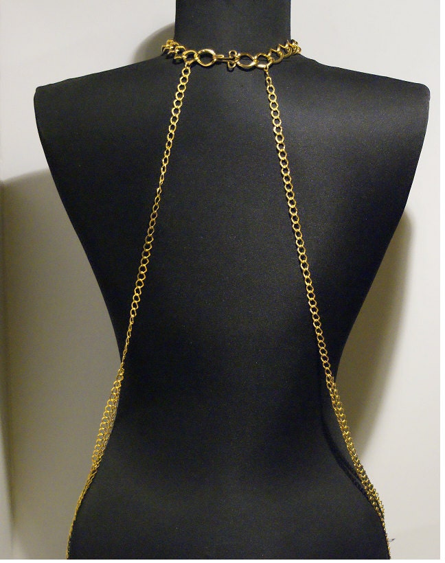 Body chain necklace gold body chain necklace Etsy