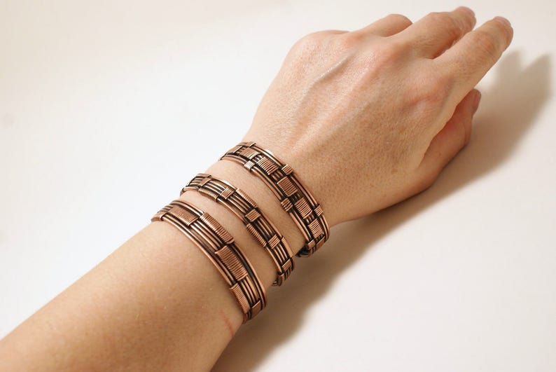 Copper Jewelry Copper Bracelet Set of Copper Bracelets for Etsy