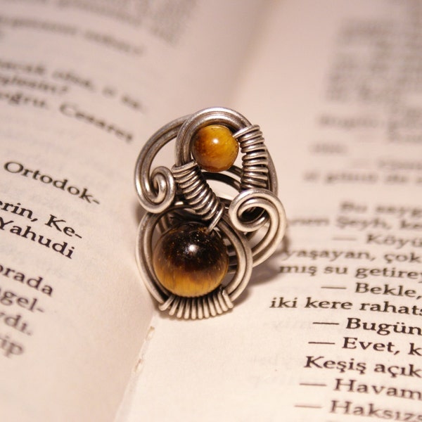 tigers eye ring wire wrapped jewelry handmade silver jewelry tiger eye ring in handmade