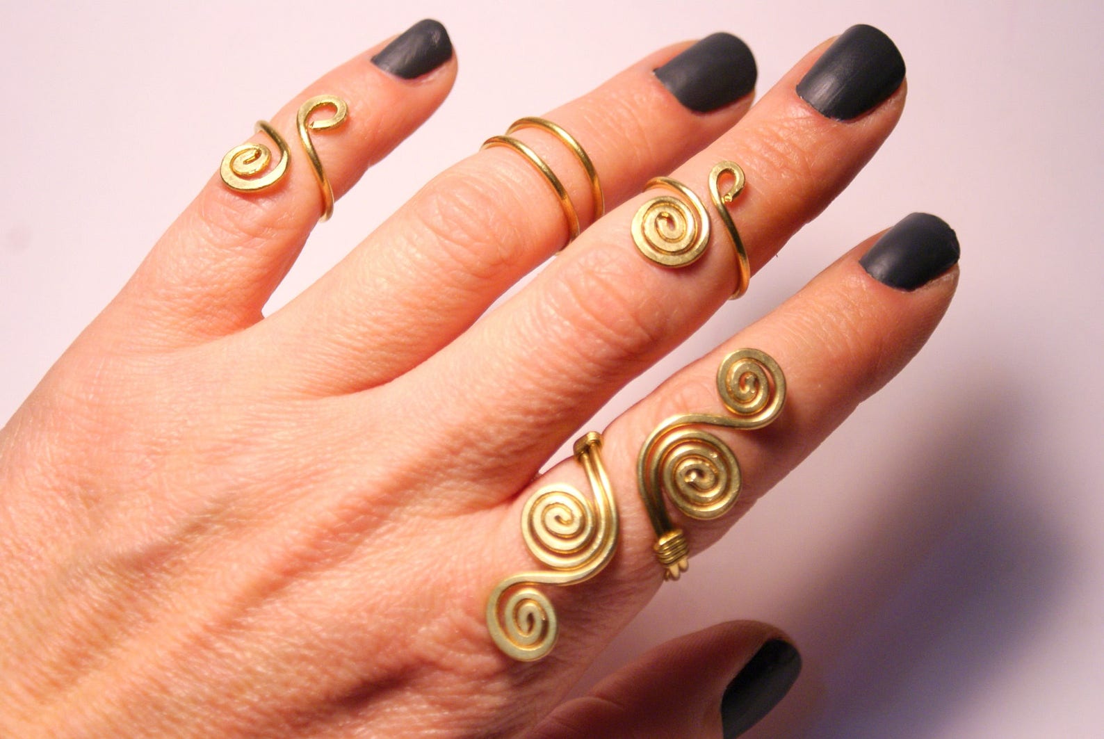 5 Gold Knuckle Rings / Gold Knuckle Rings / Gold Ring Set / Etsy