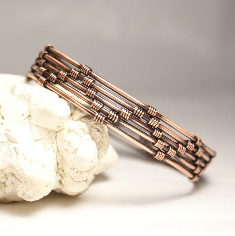 Copper Mens Bracelet Copper Bracelet Men Copper Cuff Etsy