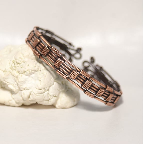Wire Wrapped Copper Bracelet Womens Copper Wire Bracelet Etsy
