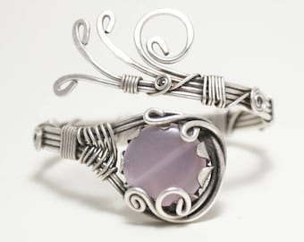 Rose Quartz Bracelet, Raw Rose Quartz Cuff Bracelet, Silver Cuff Bracelet For Women, Wire Wrapped Jewelry Handmade, Wire Wrapped Bracelet